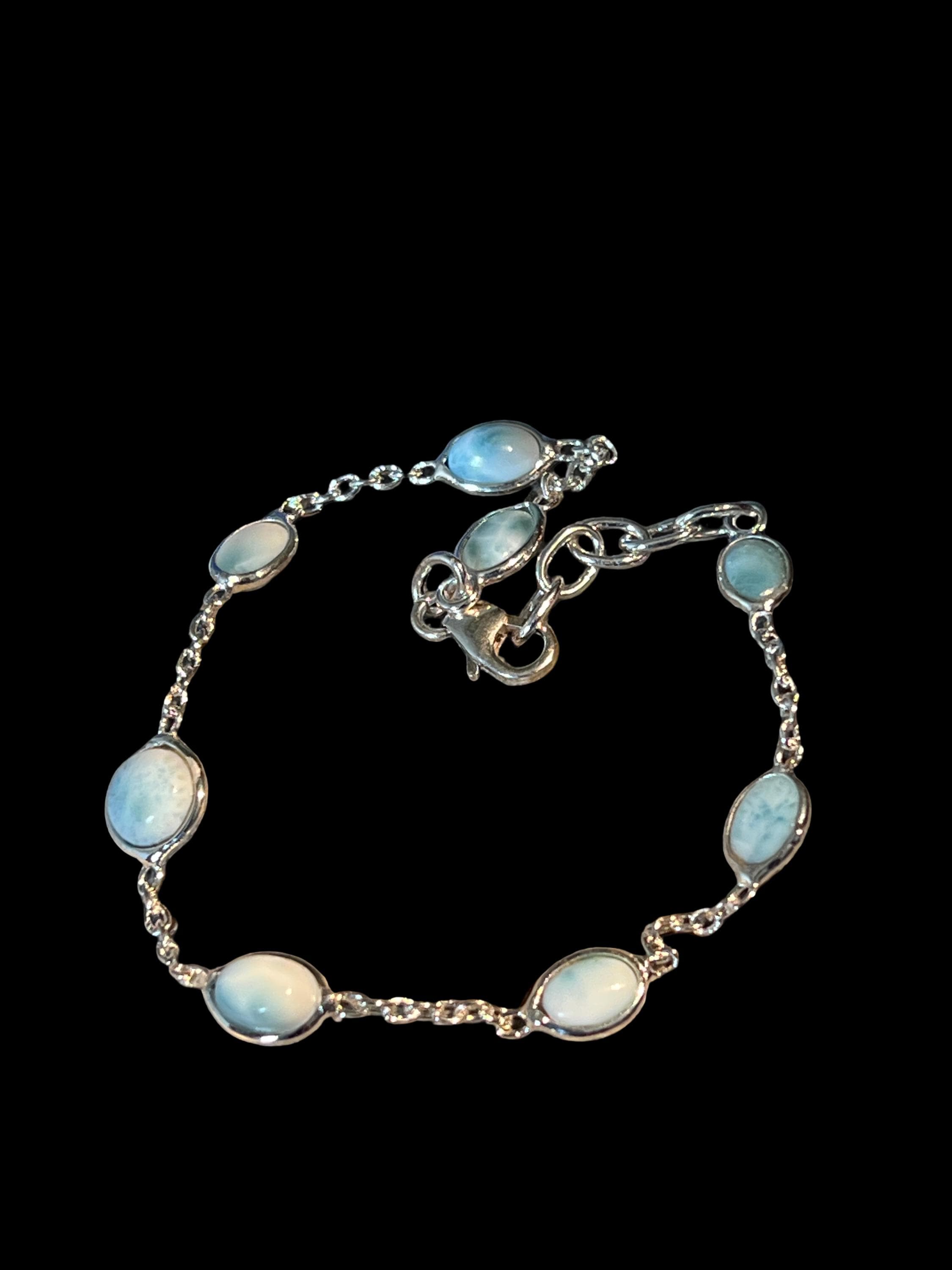 Echter Larimar Atlantis Tagespreis als Gliederarmband Serlingsilber