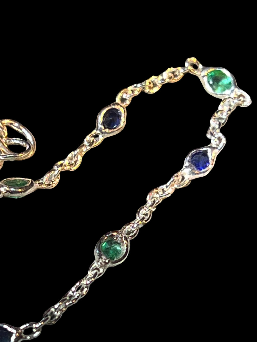 Smaragd und Saphire im Sterlingsilber Armband