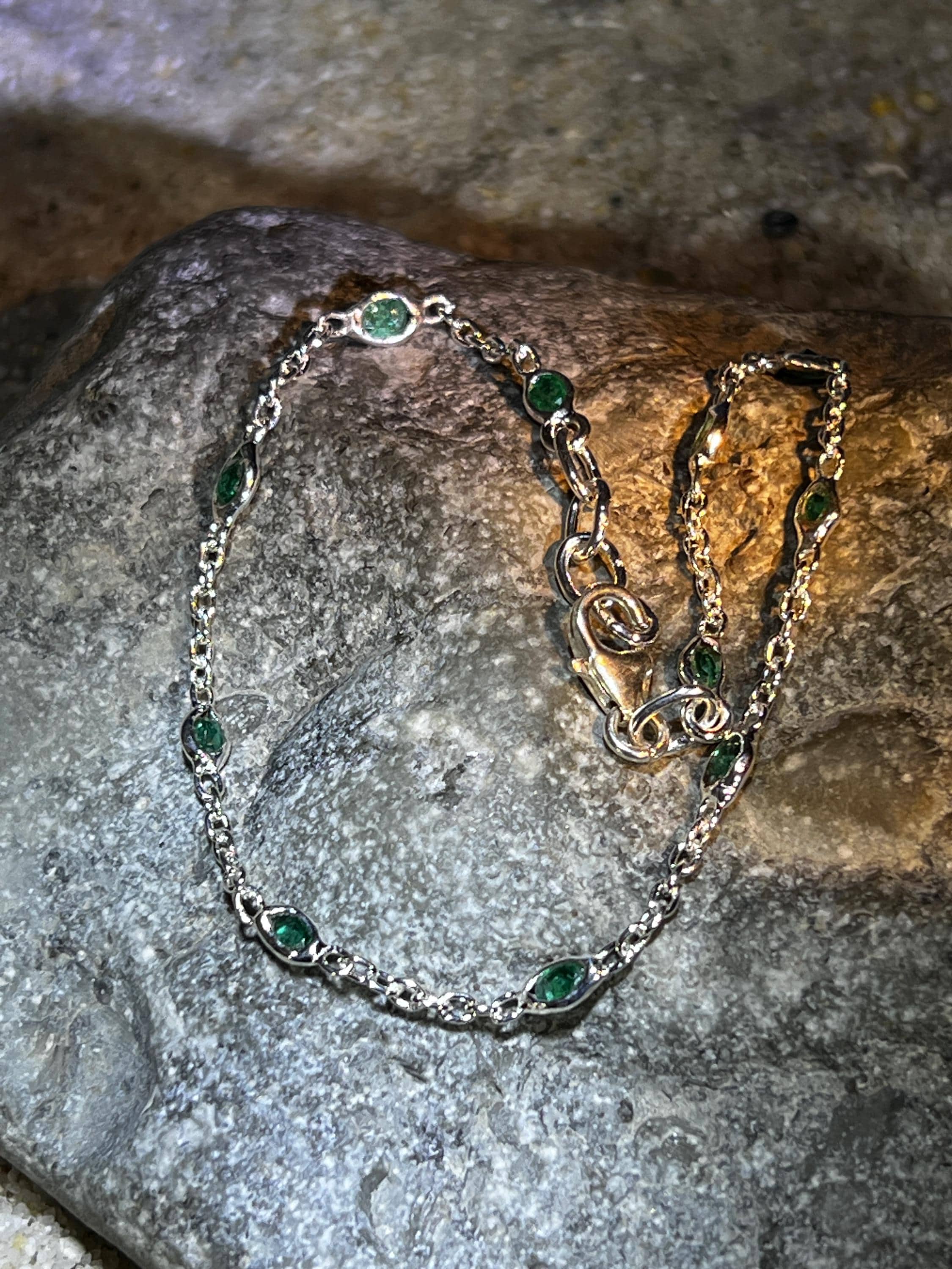 SmaragdTagespreis  Sterlingsilber Armband