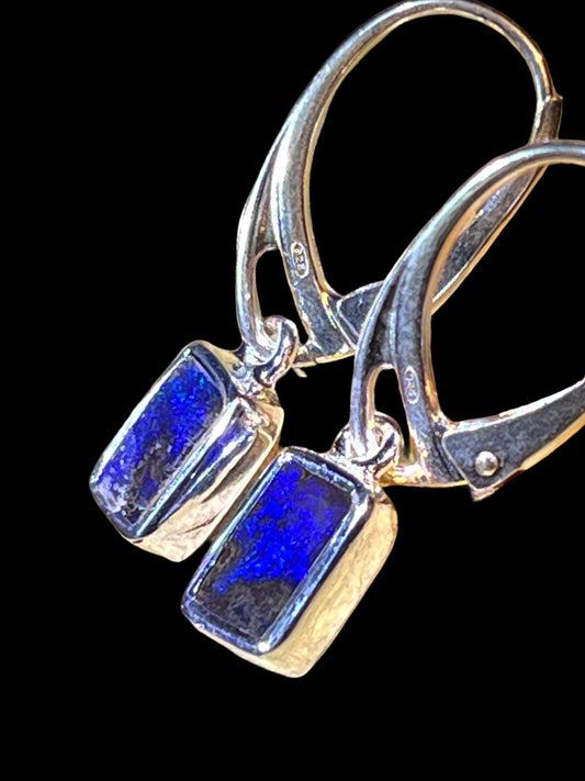 Boulder Opal Tagespreis  Sterlingsilber Ohrringe deutsche Qualitätsarbeit