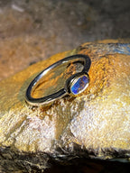 Opal Glücksminimalist Blau in 18Kt Goldvermeil Ring in Silber