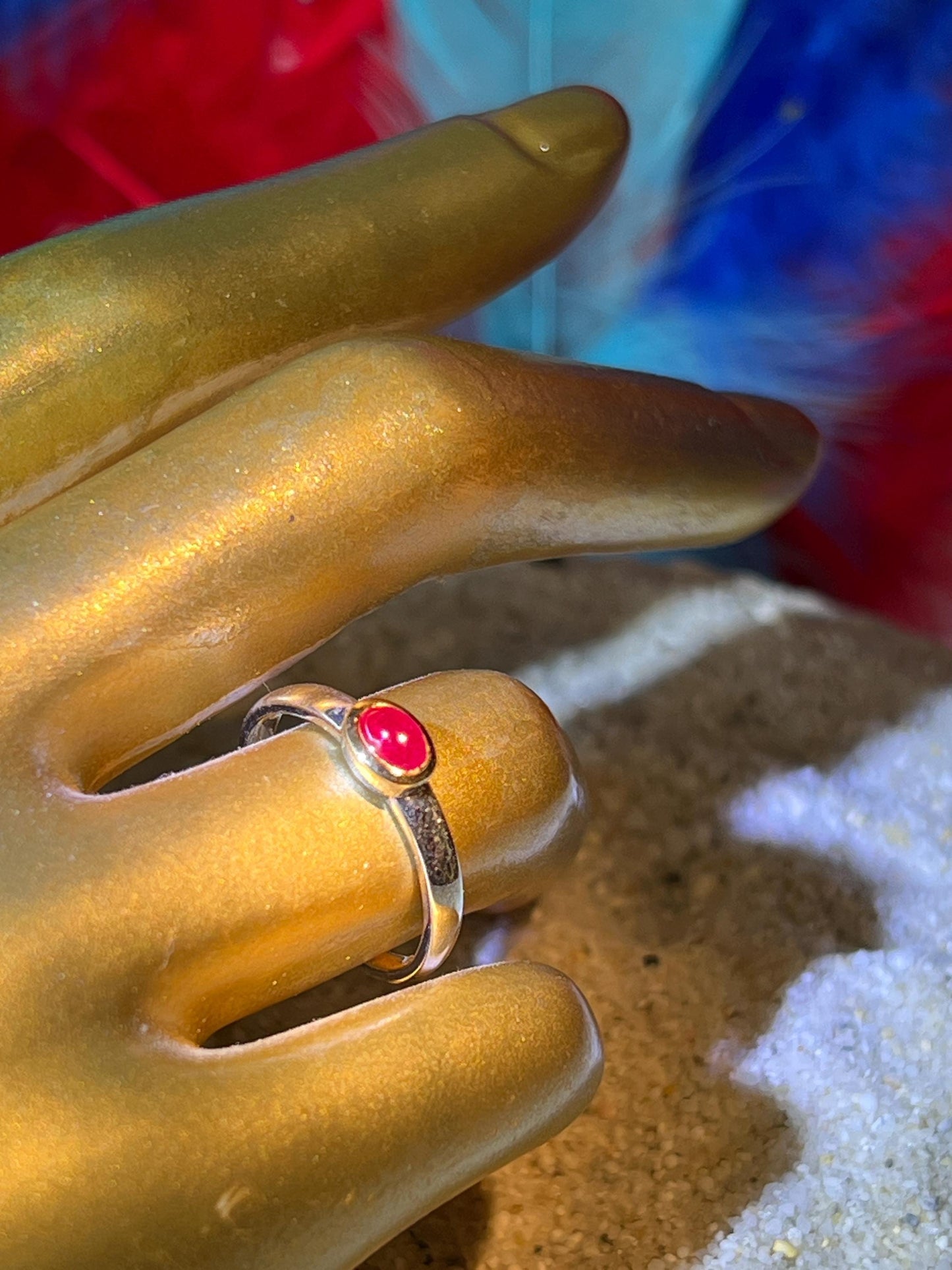 Mein Preis  Rubin in 18Kt Goldvermeil Fassung Minimalist Ring Sterling deutsche Qualitätsarbeit