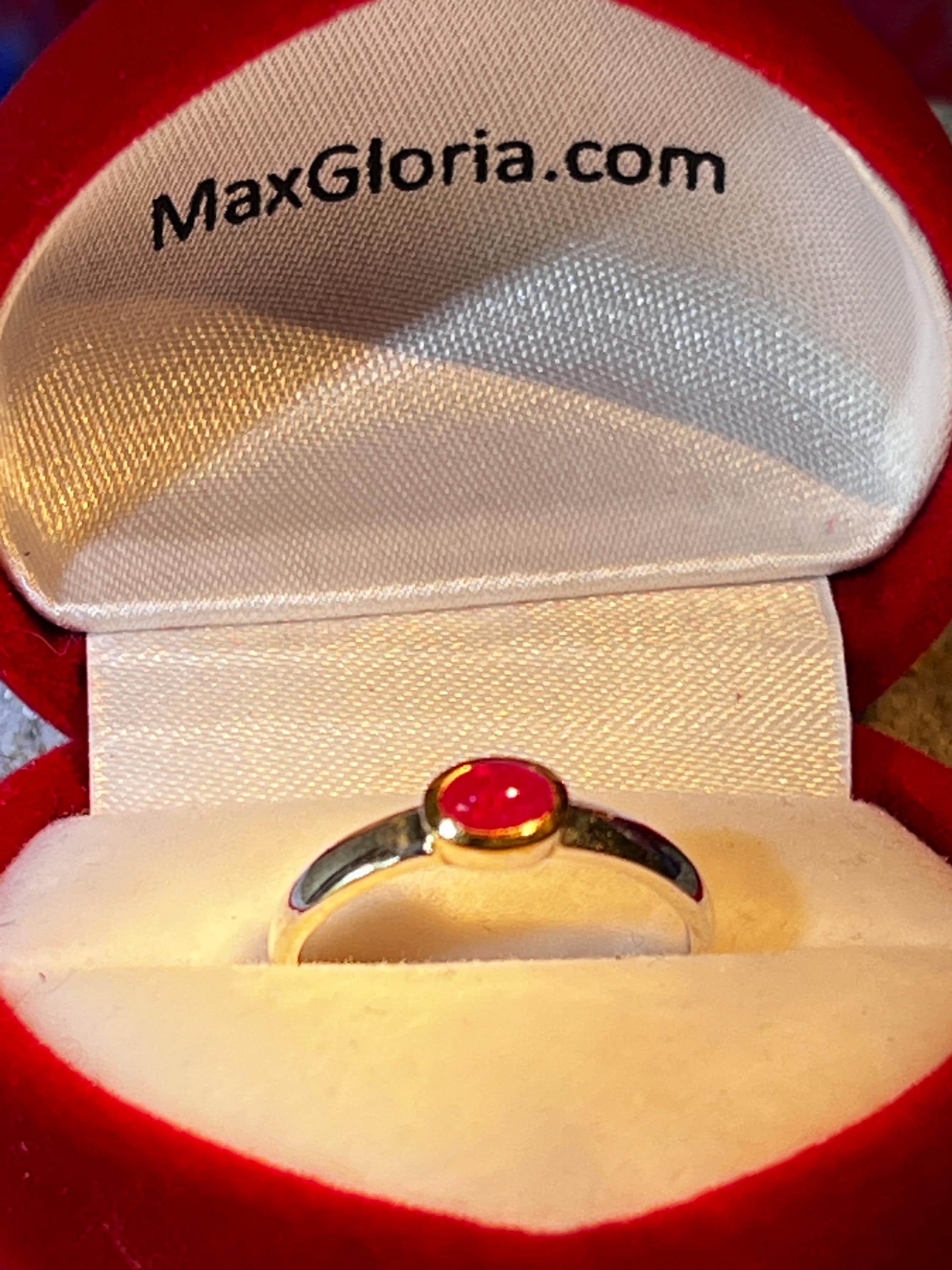 Rubin Tagespreis in 18Kt Goldvermeil Fassung Minimalist Ring Sterling deutsche Qualitätsarbeit