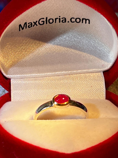 Mein Preis  Rubin in 18Kt Goldvermeil Fassung Minimalist Ring Sterling deutsche Qualitätsarbeit