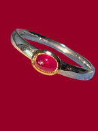 Rubin Tagespreis in 18Kt Goldvermeil Fassung Minimalist Ring Sterling deutsche Qualitätsarbeit