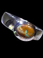 Boulder Opal natürliche Schönheit in schwerem Sterlingsilberring deutsche Handarbeit