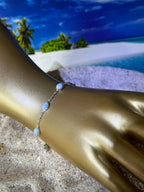 Echter Larimar Atlantis Tagespreis als Gliederarmband Serlingsilber