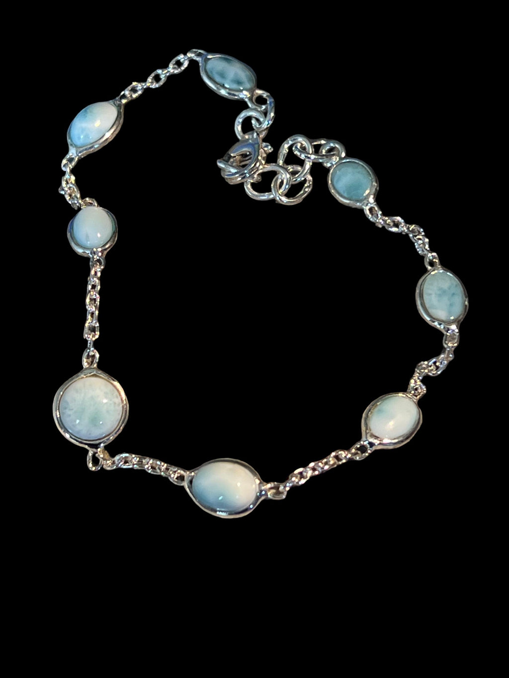 Echter Larimar Atlantis Tagespreis als Gliederarmband Serlingsilber