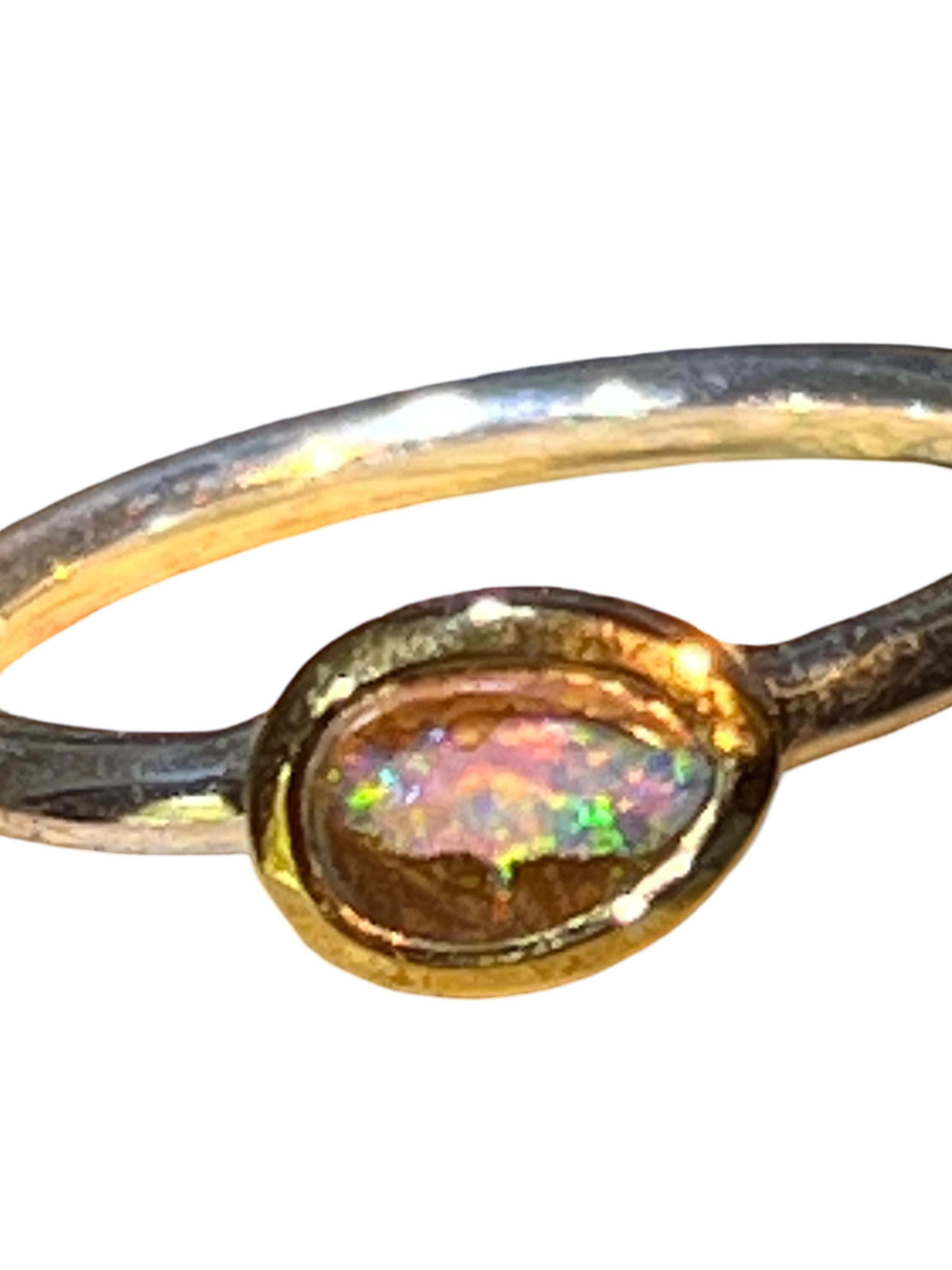 Boulderopal Tagespreis  für gute Laune in 18Kt Goldvermeil Ring in Silber deutsche Handarbeit