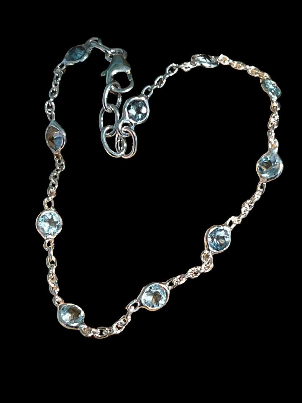 Aquamarin jeden Tag schön Sterlingsilber Armband deutsche Qualitätsarbeit