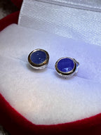 Saphir Tagespreis  Ohrstecker in 18 Kt Goldvermeil Fassung
