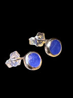 Saphir Tagespreis  Ohrstecker in 18 Kt Goldvermeil Fassung