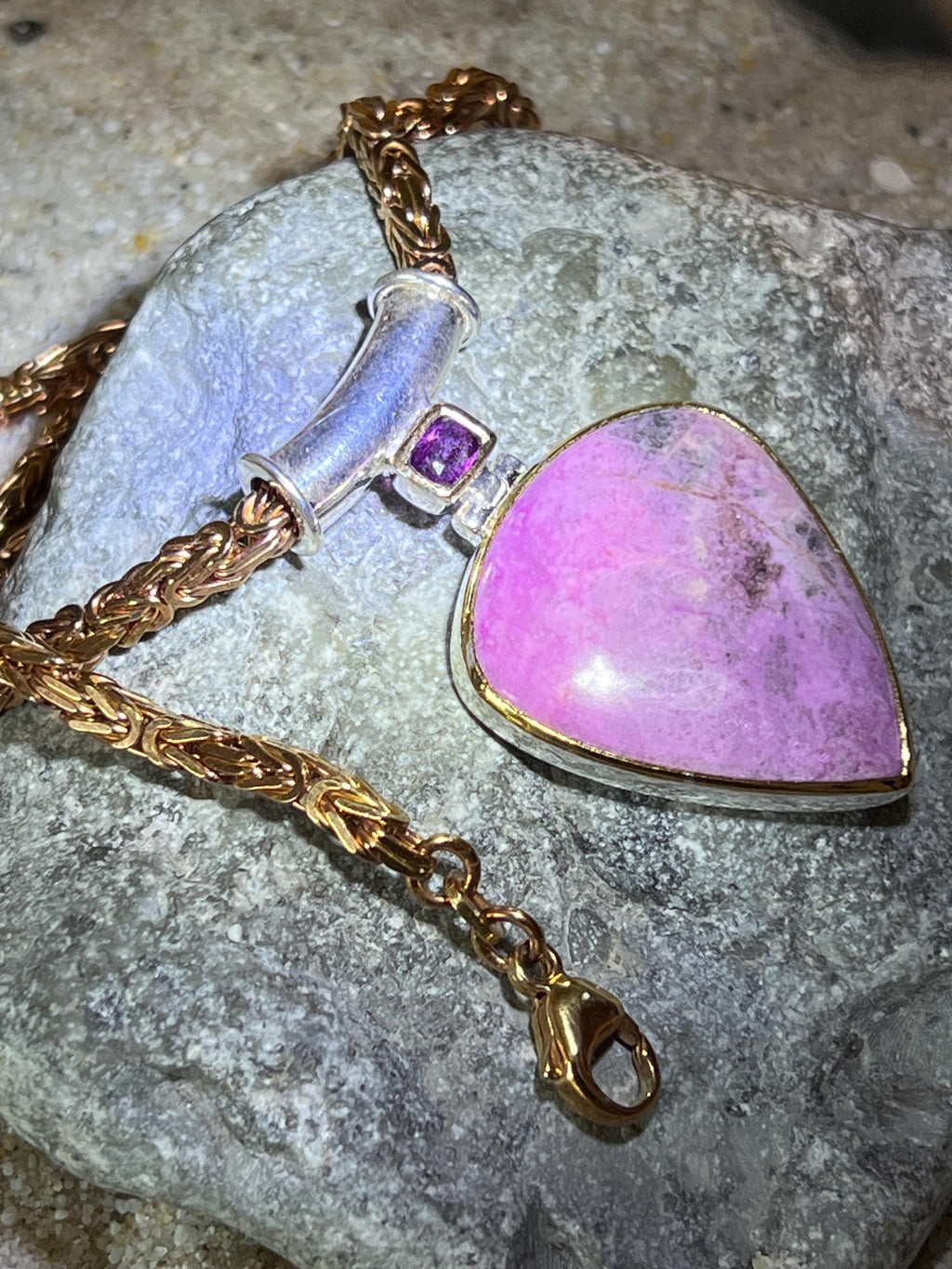 Pinkinspiration 18kt Goldvermeil Anhänger Sterlingsilber Kette vergoldet