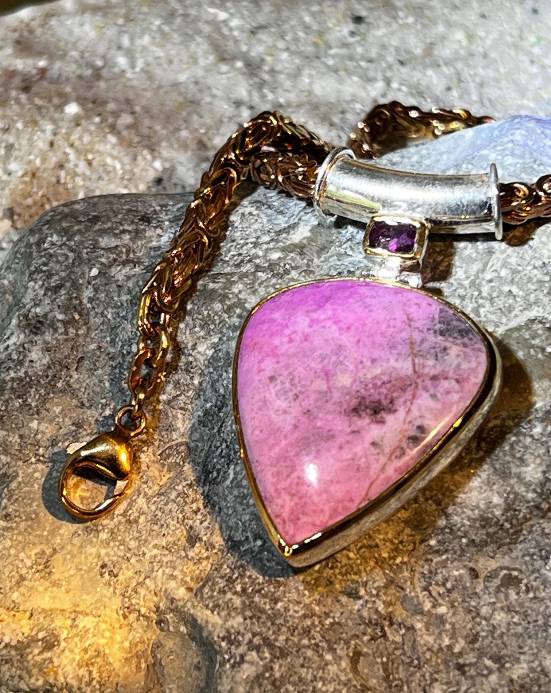 Pinkinspiration 18kt Goldvermeil Anhänger Sterlingsilber Kette vergoldet