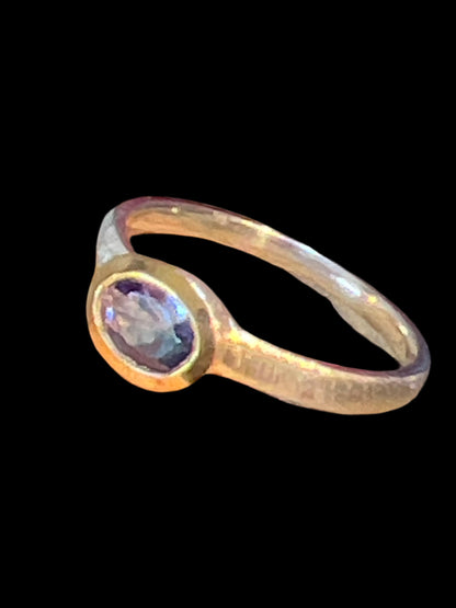 Tansanit Stern von Afrika in 18kt Goldvermeil Fassung Silber Ring mattiert
