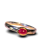 Rubin Tagespreis in 18Kt Goldvermeil Fassung Minimalist Ring Sterling deutsche Qualitätsarbeit