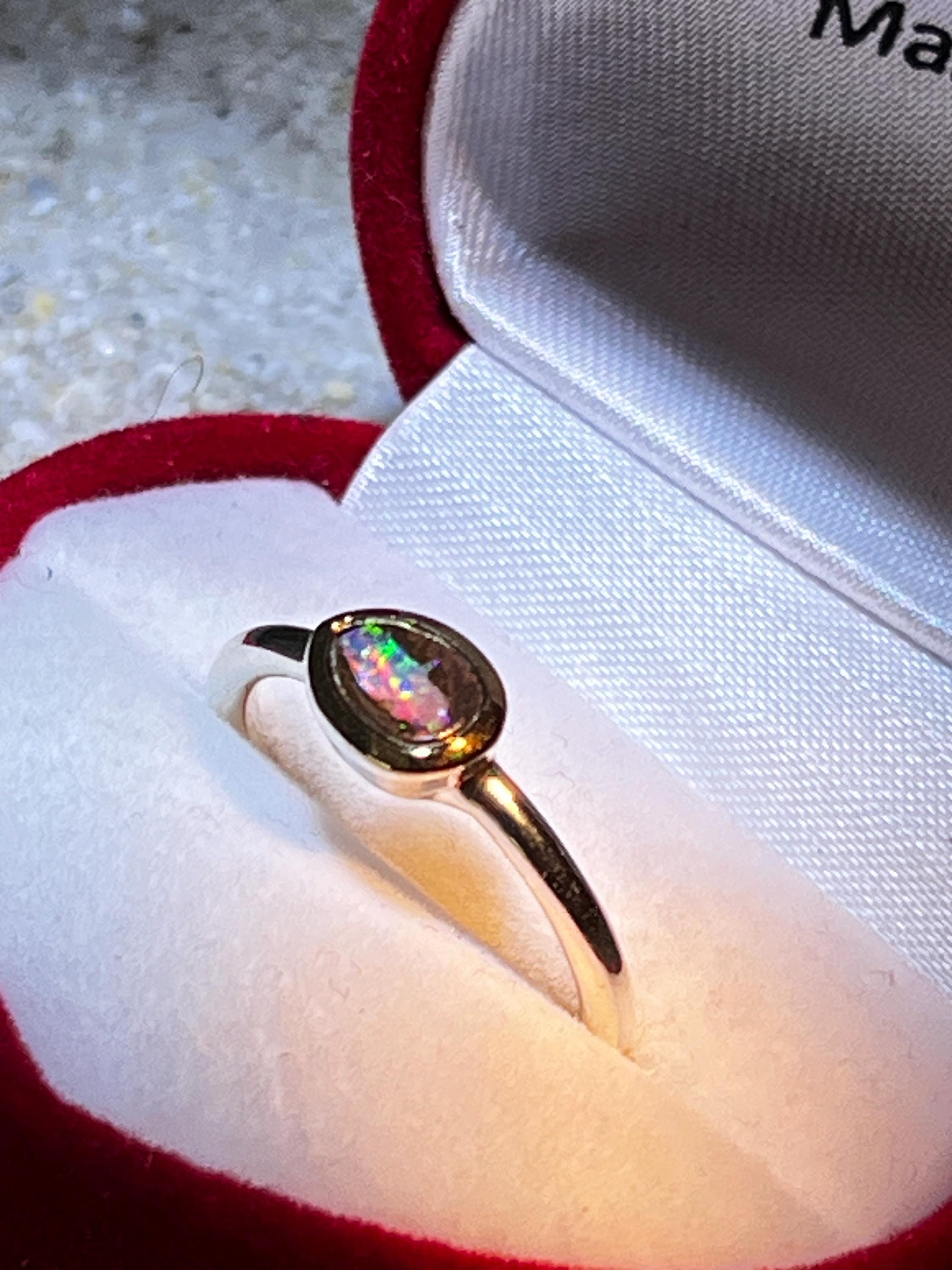 Boulderopal Tagespreis  für gute Laune in 18Kt Goldvermeil Ring in Silber deutsche Handarbeit