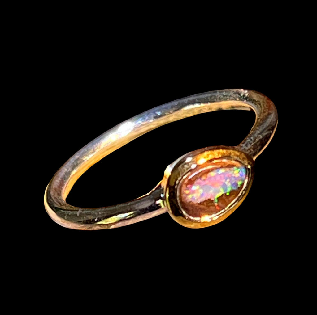Boulderopal Tagespreis  für gute Laune in 18Kt Goldvermeil Ring in Silber deutsche Handarbeit