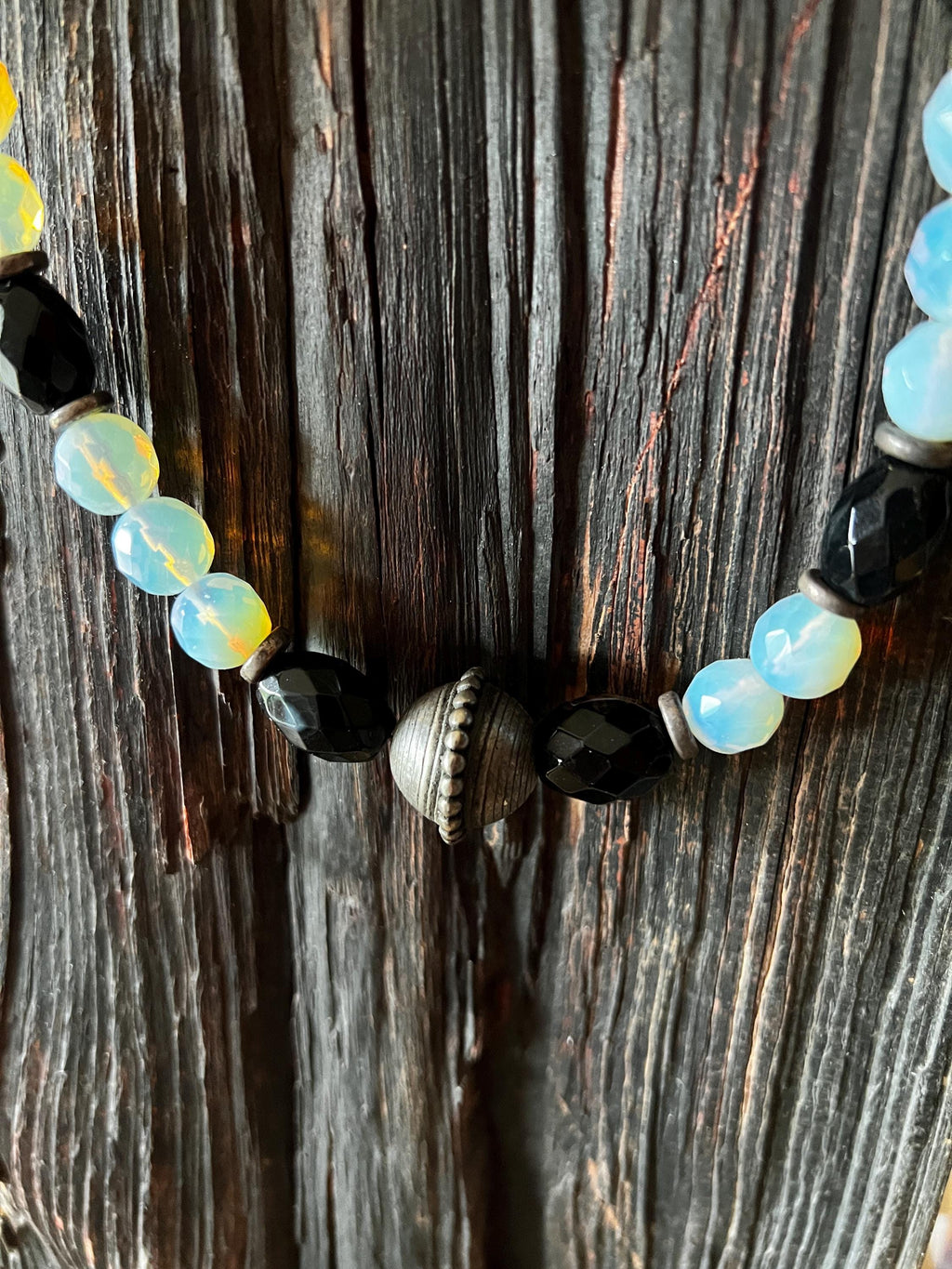 Onyx Opalglas Collier