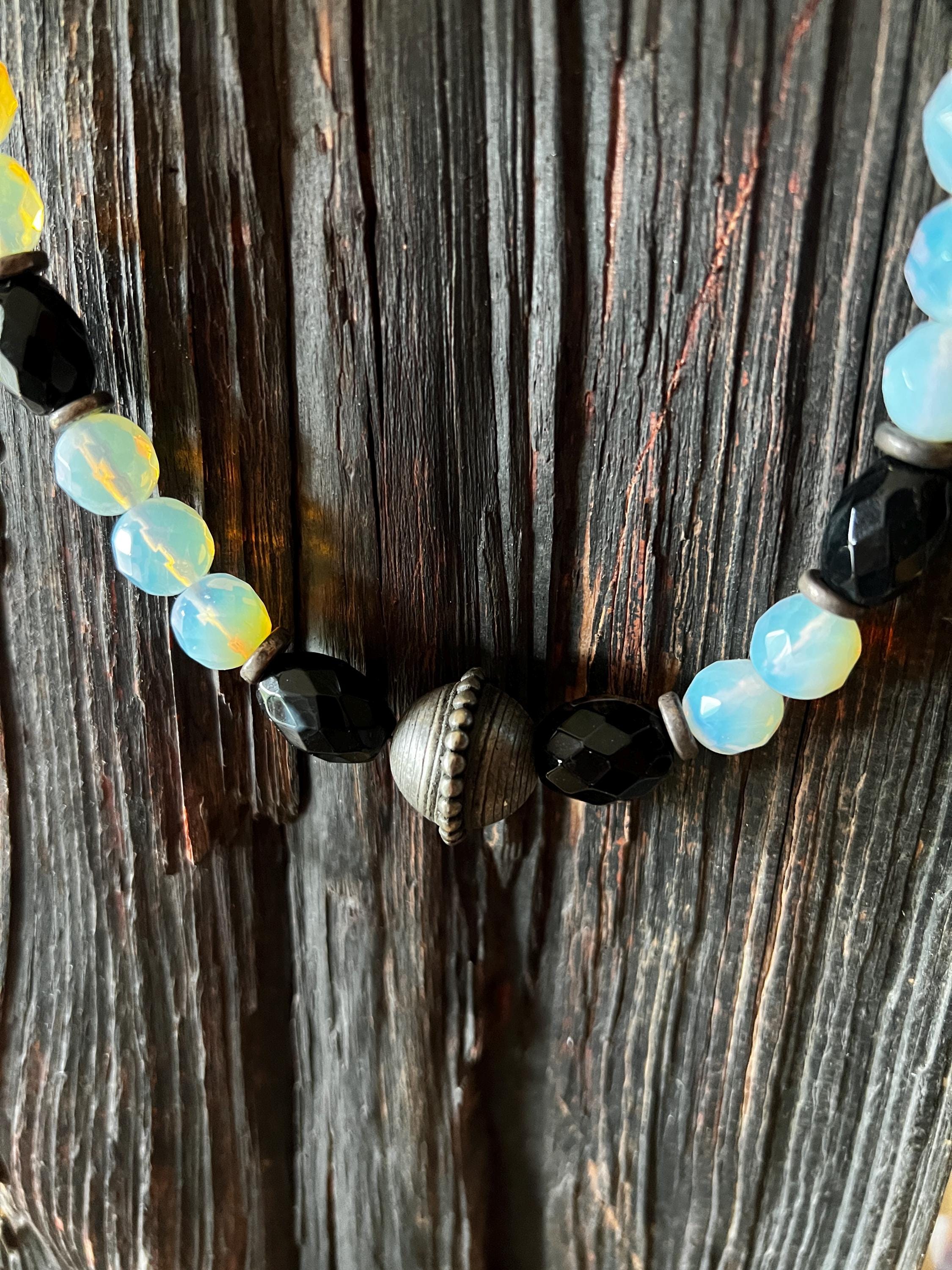Onyx Opalglas Collier