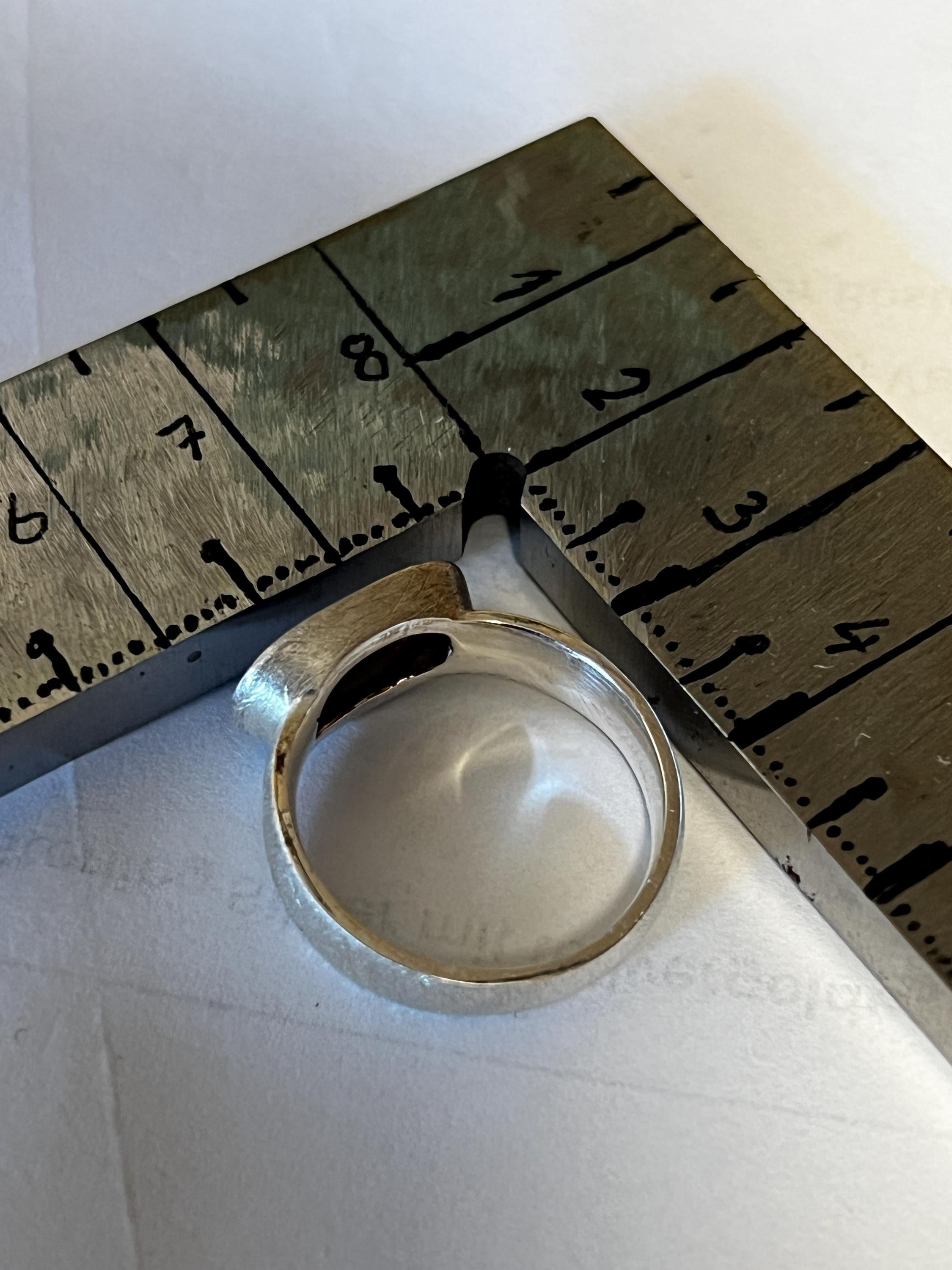 Opal opulent Metallic 14mm x 8mm Sterlingsilberring deutsche Handarbeit