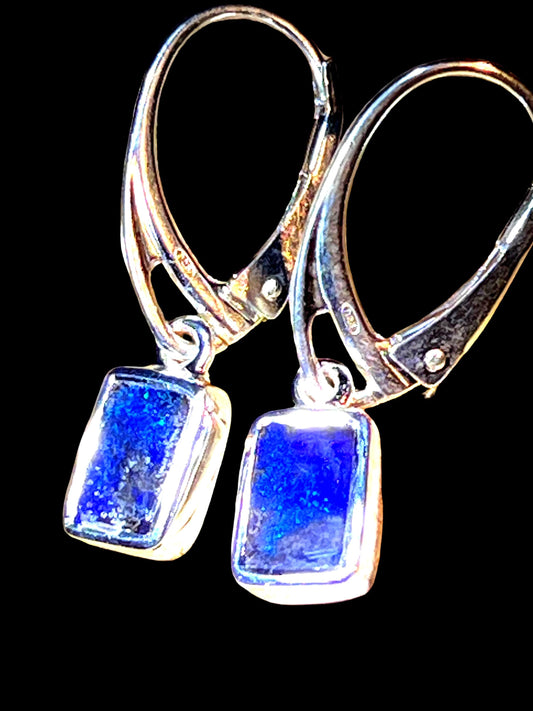 Boulder Opal Tagespreis  Sterlingsilber Ohrringe deutsche Qualitätsarbeit