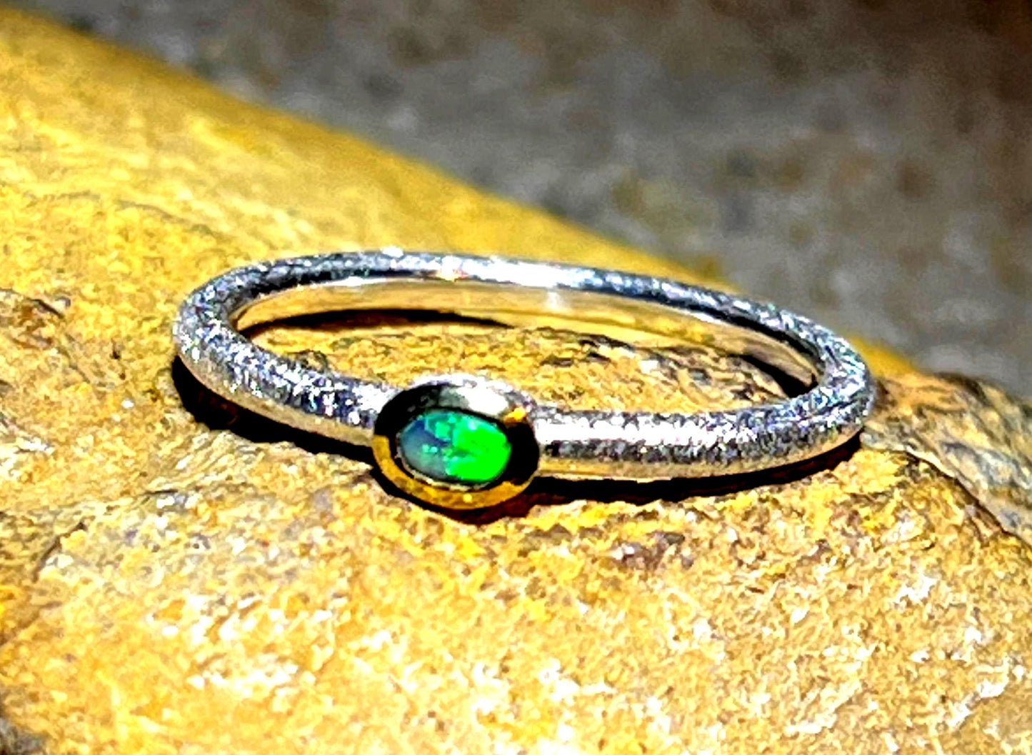 Schwarzopal Lieblinge für den Alltag Ring in Sterling Silber