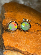 Schwarzopal Ohrstecker in 18Kt Goldvermeil Fassung