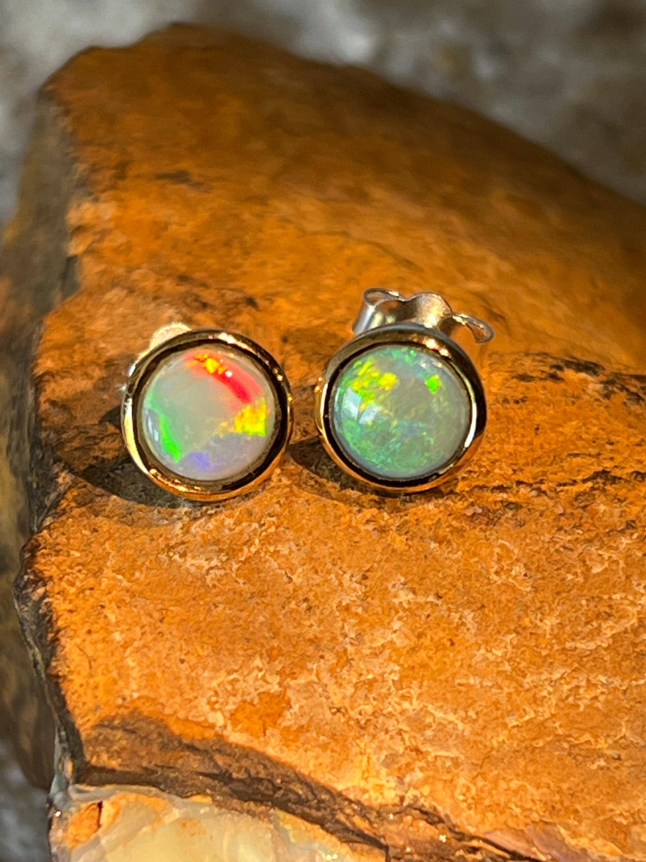 Schwarzopal Ohrstecker in 18Kt Goldvermeil Fassung