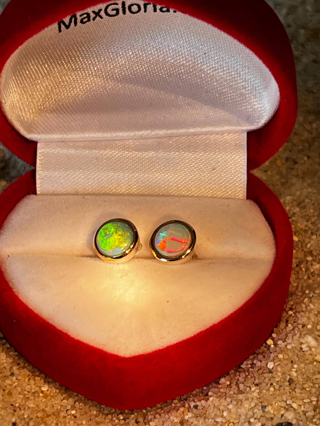 Schwarzopal Ohrstecker in 18Kt Goldvermeil Fassung