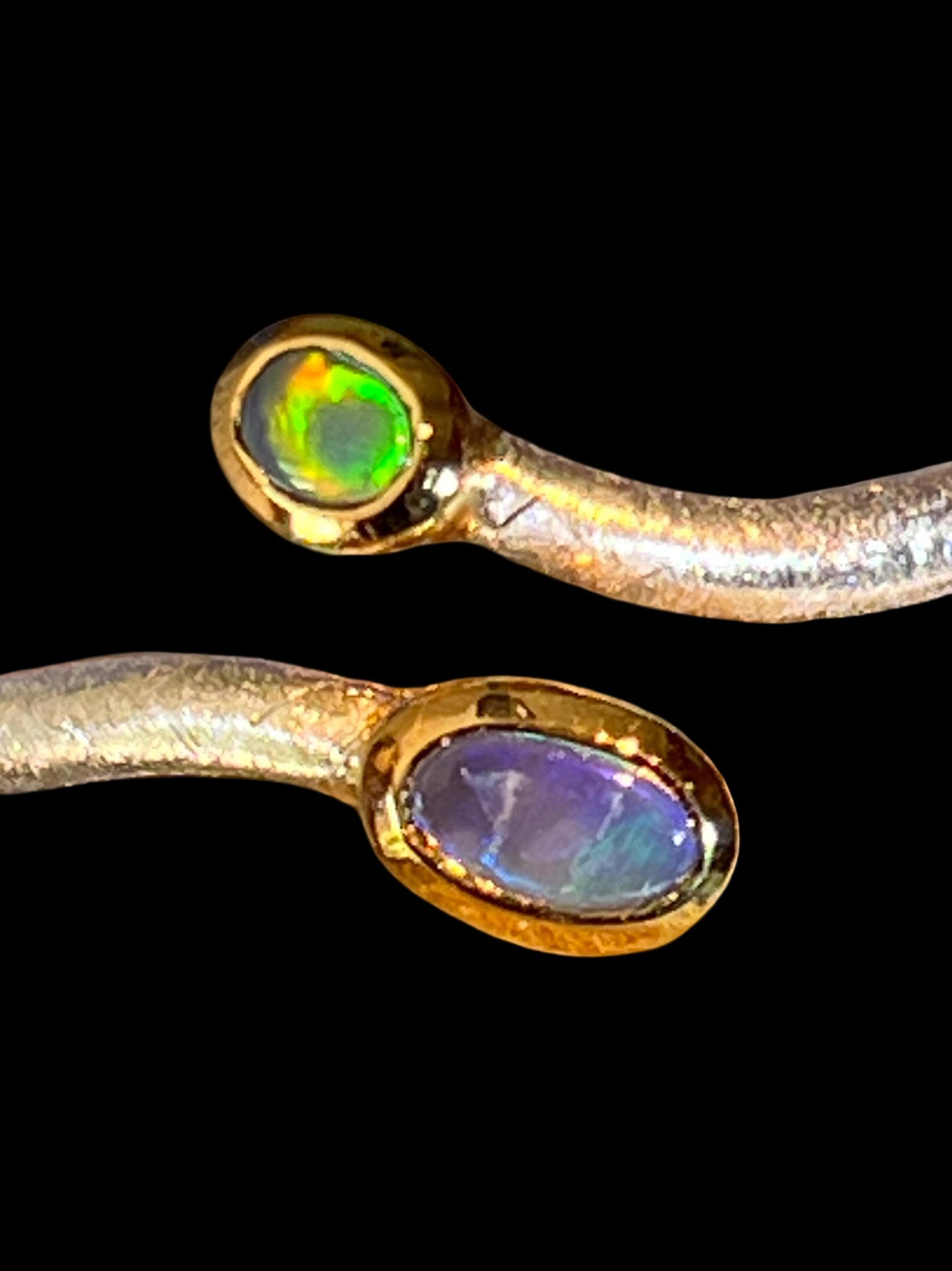 Schwarzopal Prunk und Pracht in 18kt Goldvermeil Fassung Sterlingsilberring deutsche Qualität