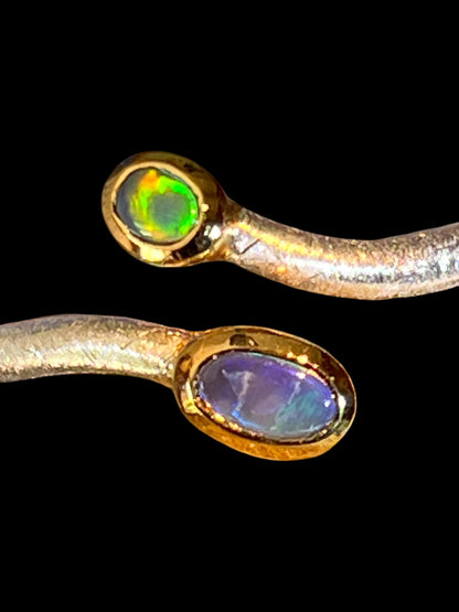 Schwarzopal Prunk und Pracht in 18kt Goldvermeil Fassung Sterlingsilberring deutsche Qualität