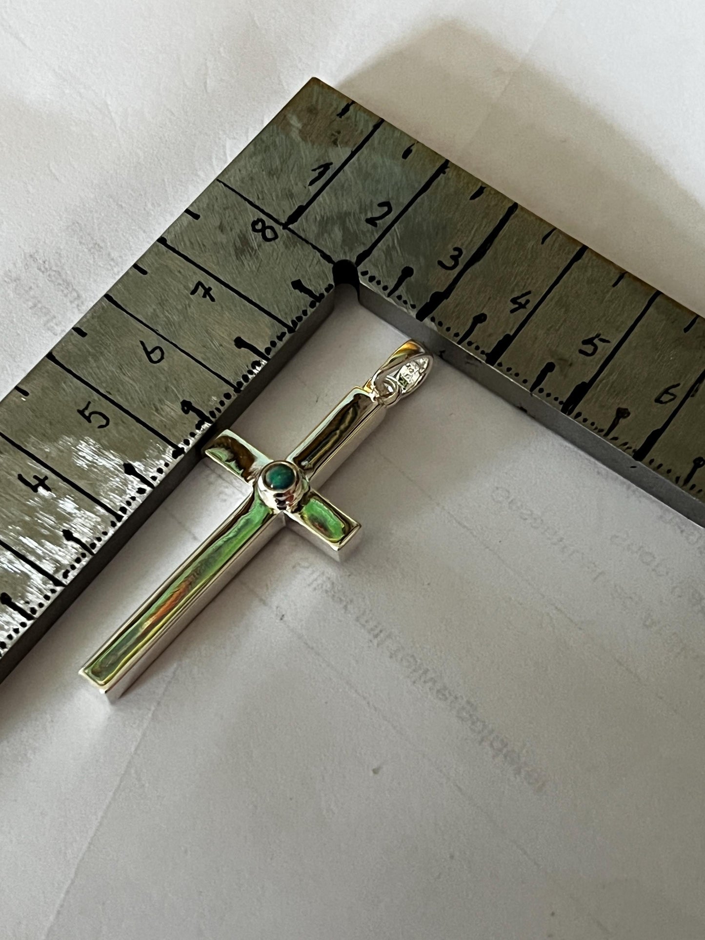 Opal Silber Kreuz stark orthodox sehr massiv und groß deutsche deutsche Qualitätsarbeit