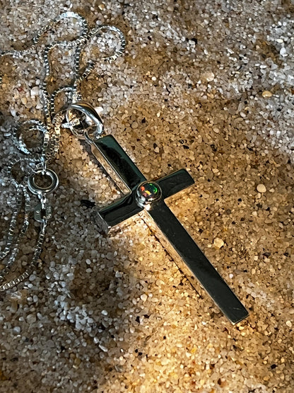 Opal Silber Kreuz stark orthodox sehr massiv und groß deutsche deutsche Qualitätsarbeit