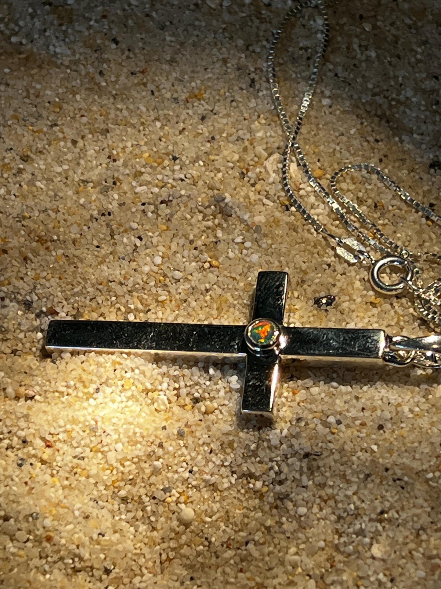 Opal Silber Kreuz stark orthodox sehr massiv und groß deutsche deutsche Qualitätsarbeit