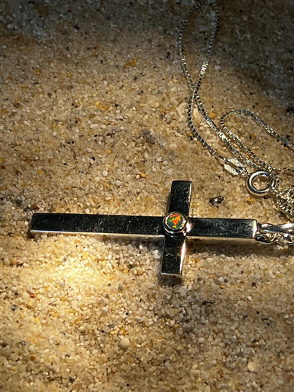 Opal Silber Kreuz stark orthodox sehr massiv und groß deutsche deutsche Qualitätsarbeit