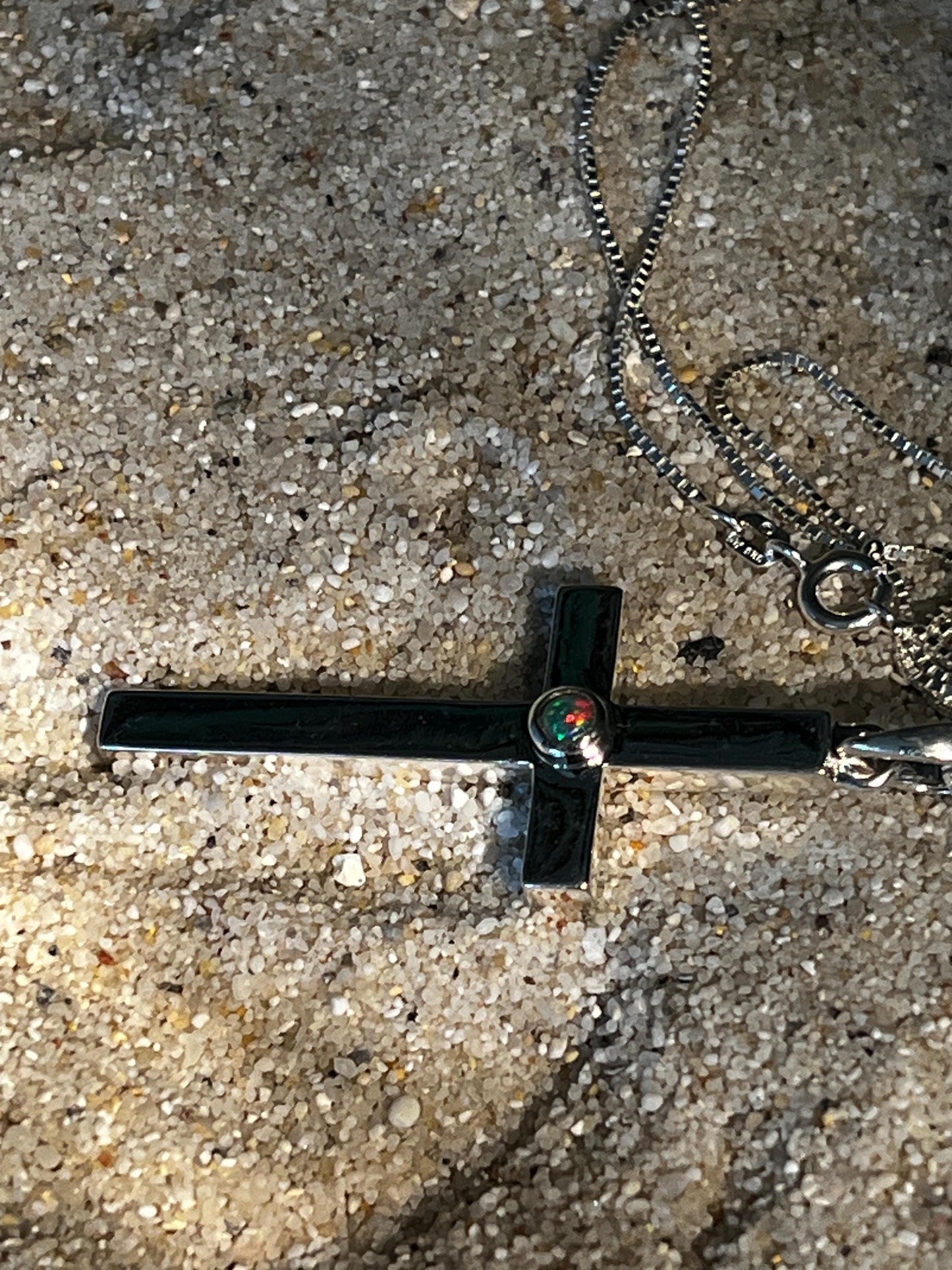 Opal Silber Kreuz stark orthodox sehr massiv und groß deutsche deutsche Qualitätsarbeit