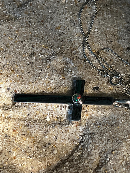Opal Silber Kreuz stark orthodox sehr massiv und groß deutsche deutsche Qualitätsarbeit