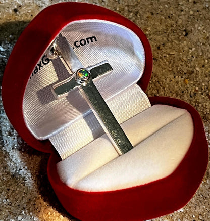 Opal Silber Kreuz stark orthodox sehr massiv und groß deutsche deutsche Qualitätsarbeit