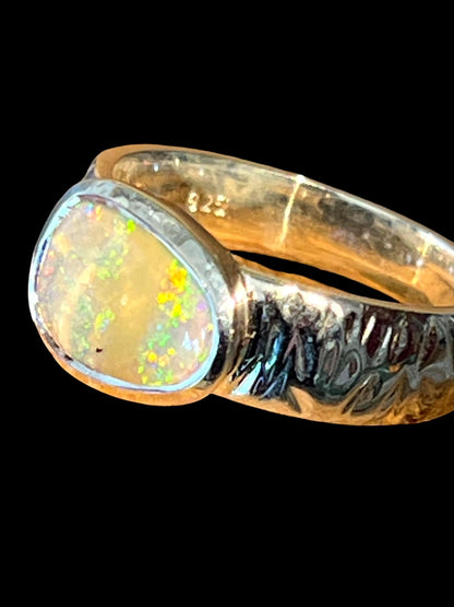 Grüne Wüste Boulder Opal Sterling Silber Ring deutsche Handarbeit