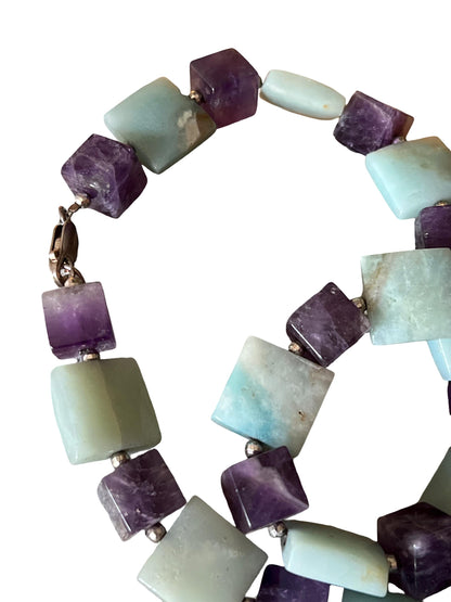 Amethyst und Andenopal Collier