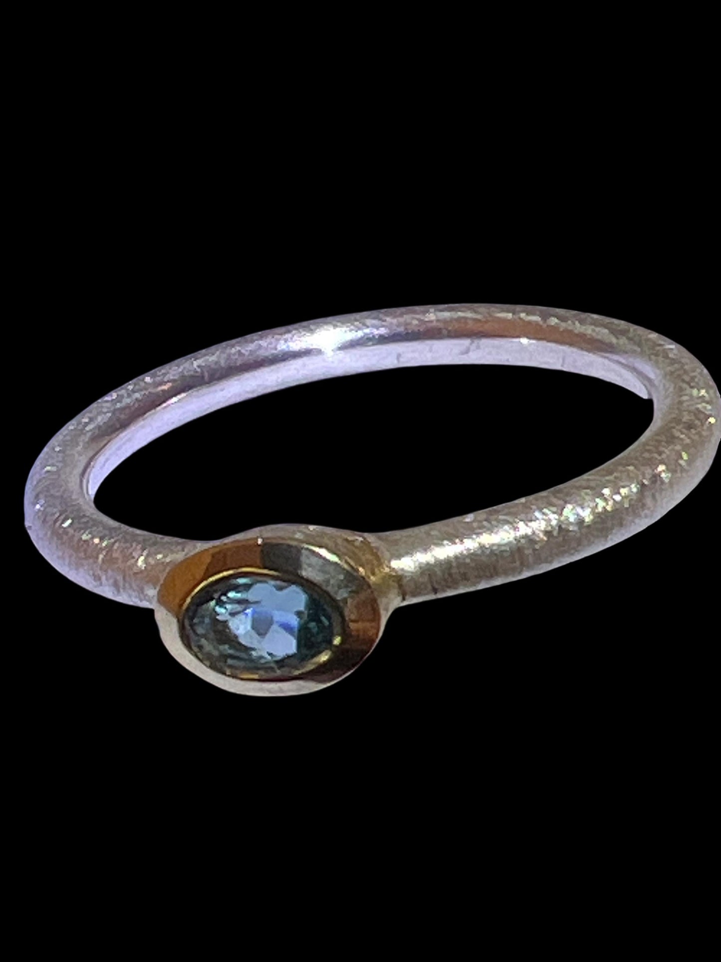 Indigolith Turmalin Ring in Silber mit 18Kt Goldvermeil Fassung
