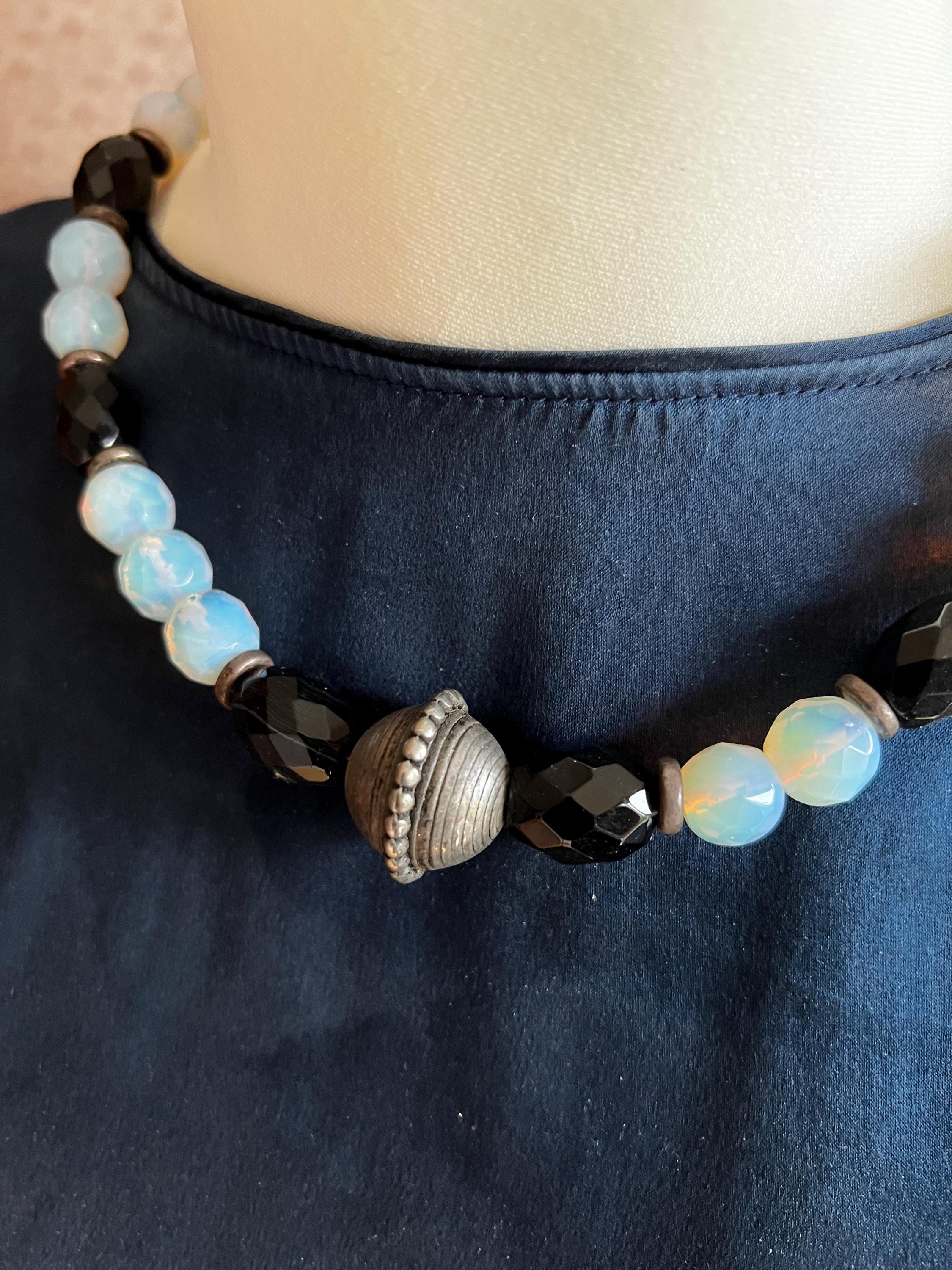 Onyx Opalglas Collier