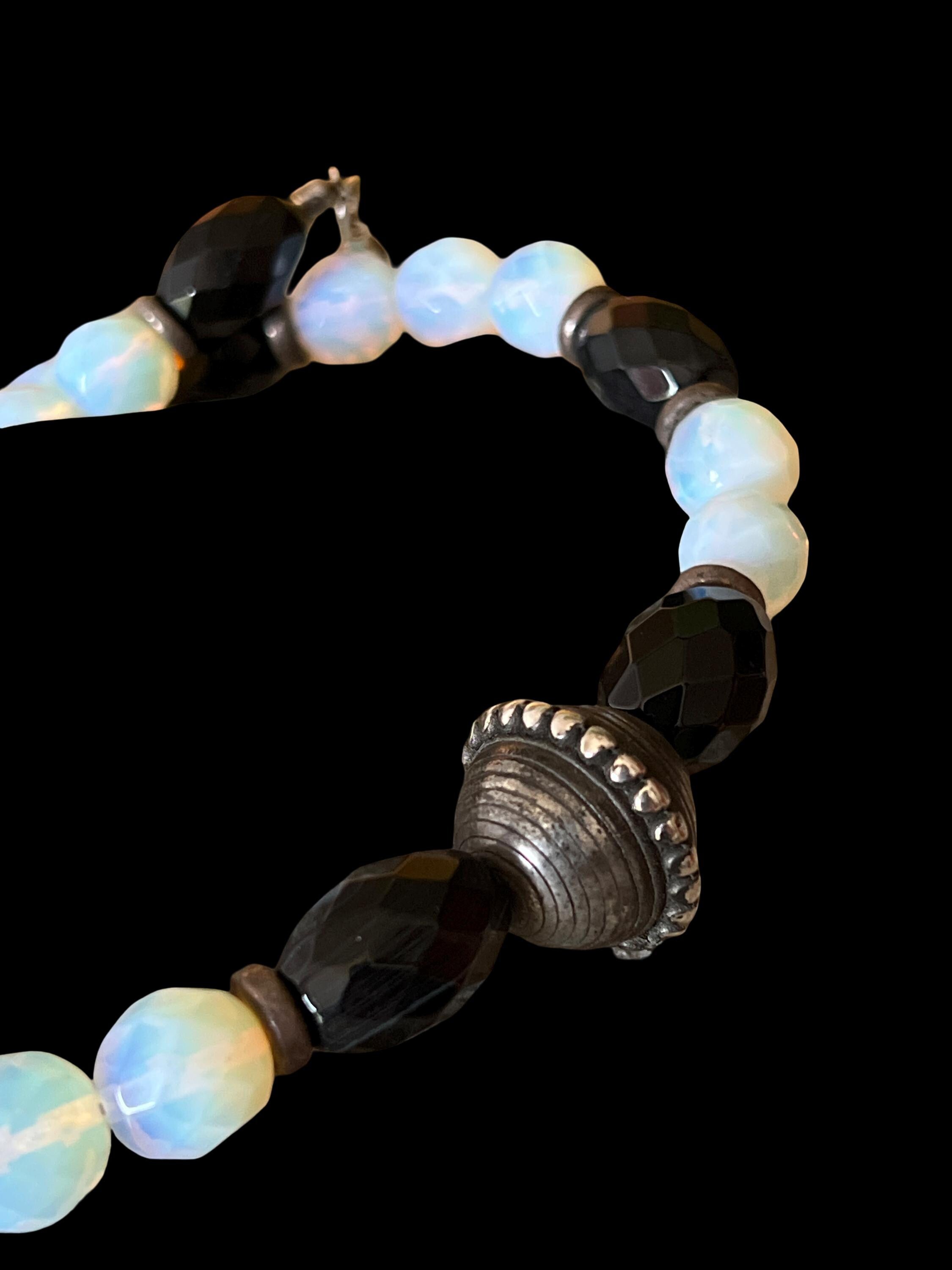 Onyx Opalglas Collier