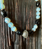 Onyx Opalglas Collier