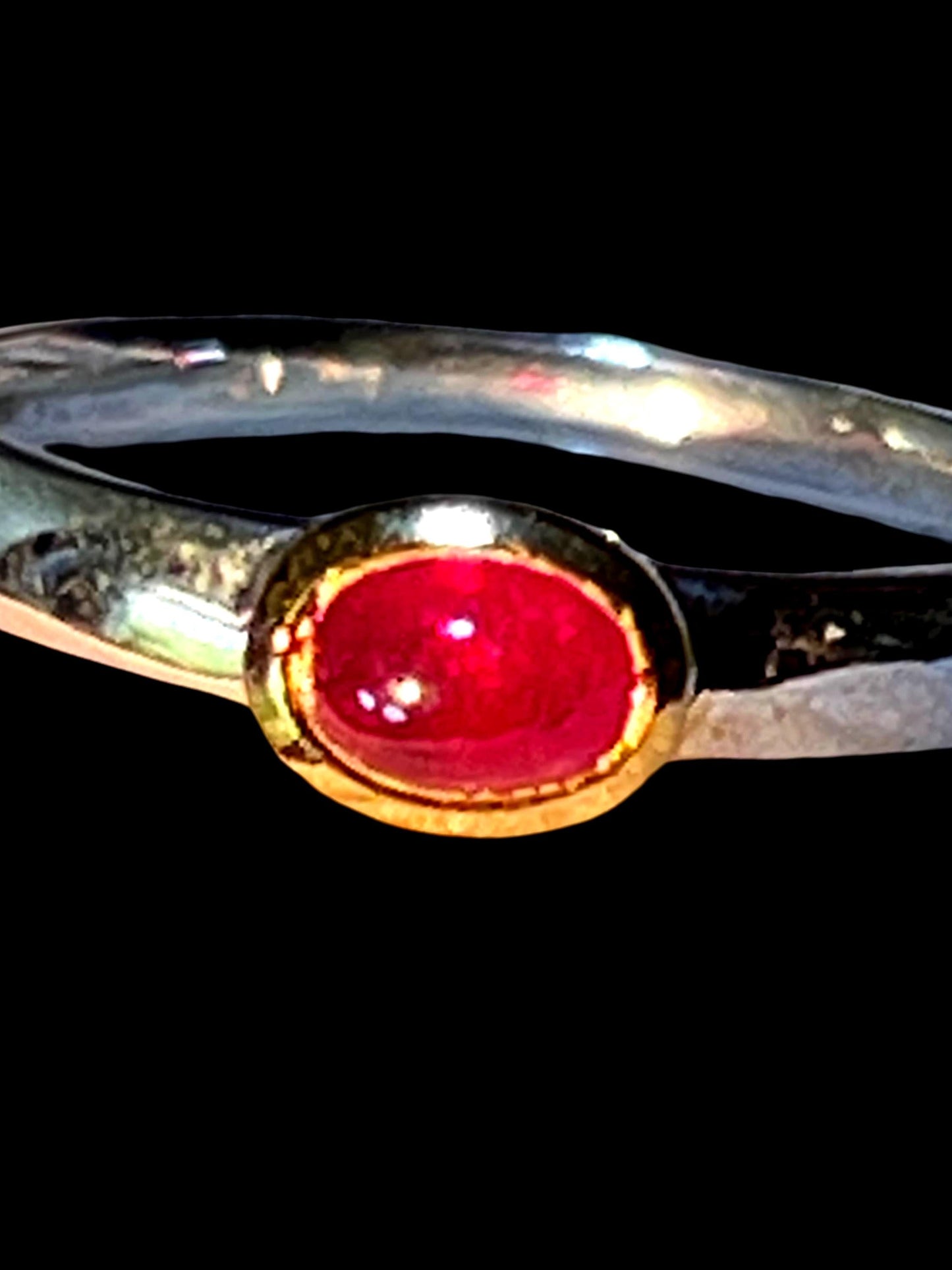 Mein Preis  Rubin in 18Kt Goldvermeil Fassung Minimalist Ring Sterling deutsche Qualitätsarbeit
