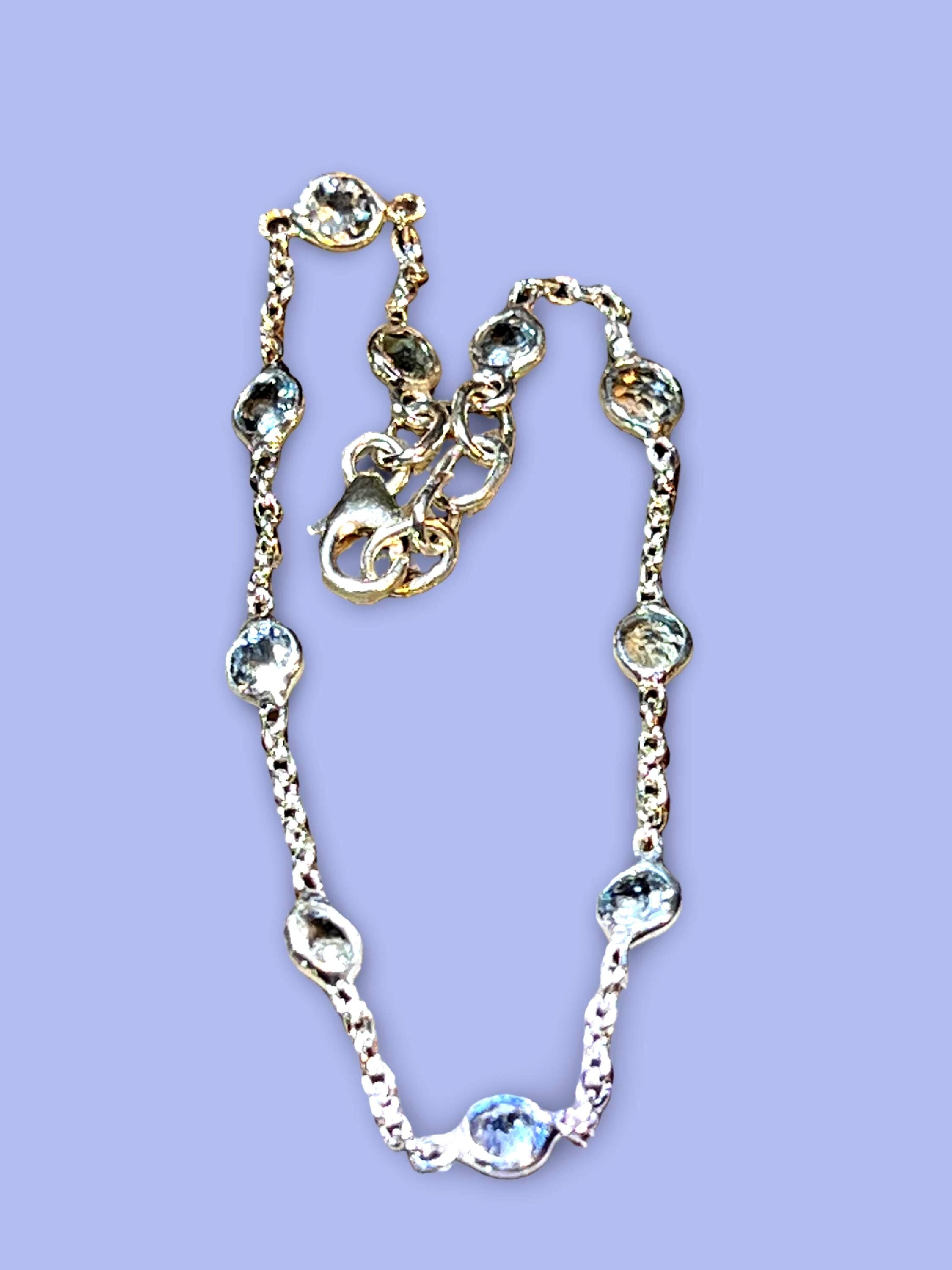 Aquamarin jeden Tag schön Sterlingsilber Armband deutsche Qualitätsarbeit