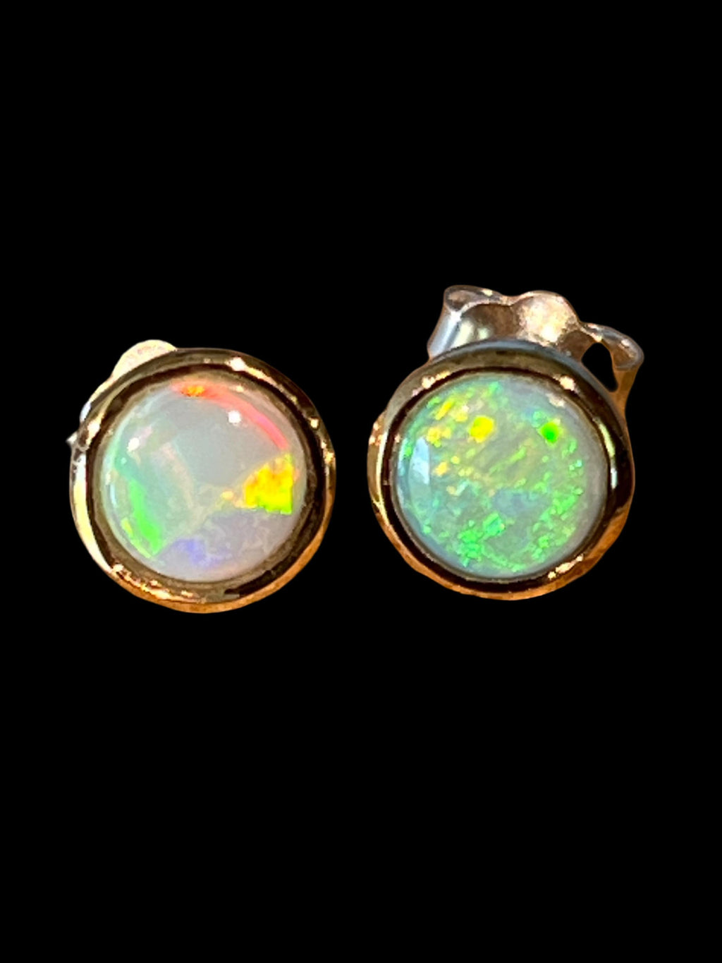 Schwarzopal Ohrstecker in 18Kt Goldvermeil Fassung