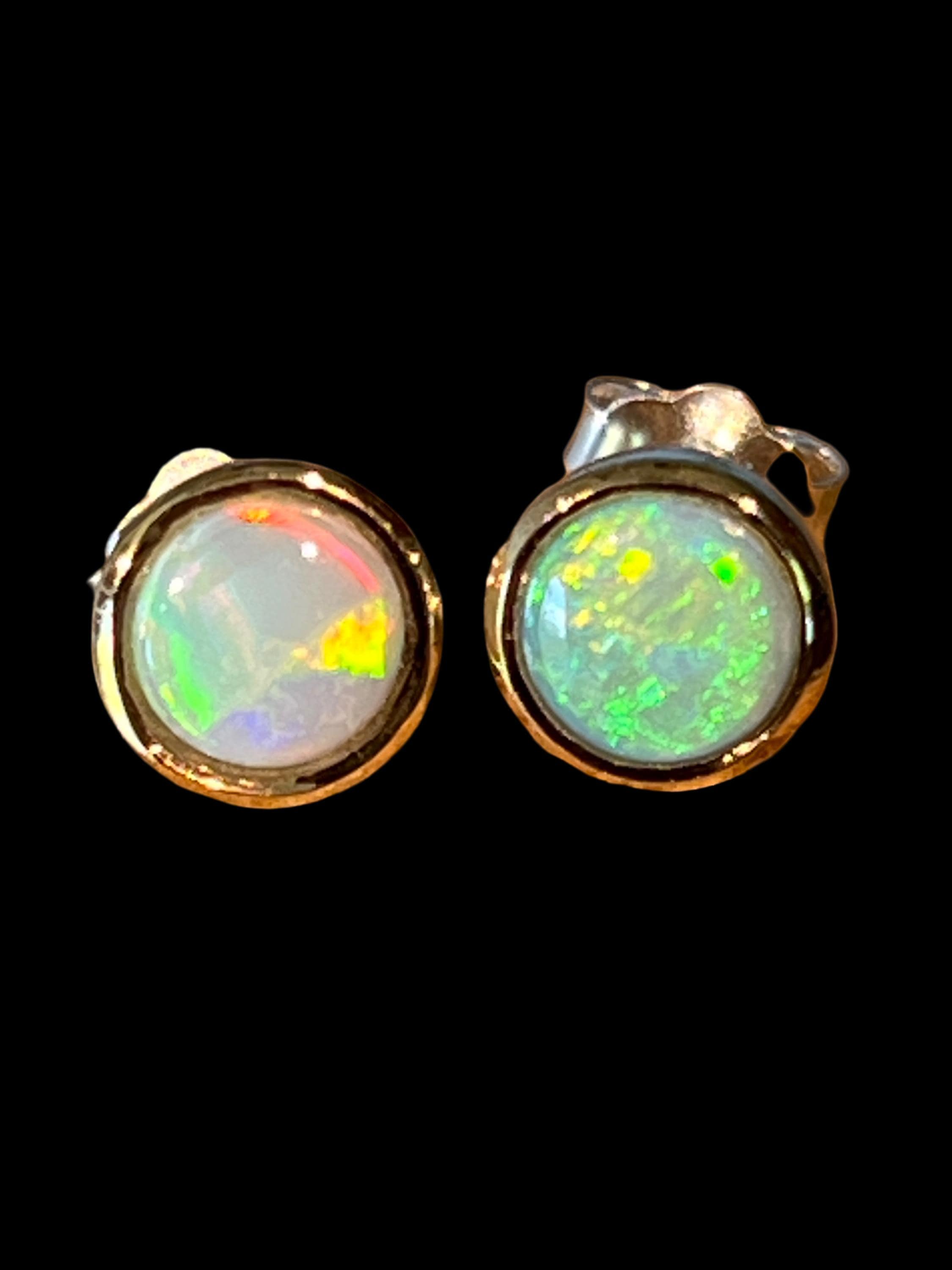 Schwarzopal Ohrstecker in 18Kt Goldvermeil Fassung