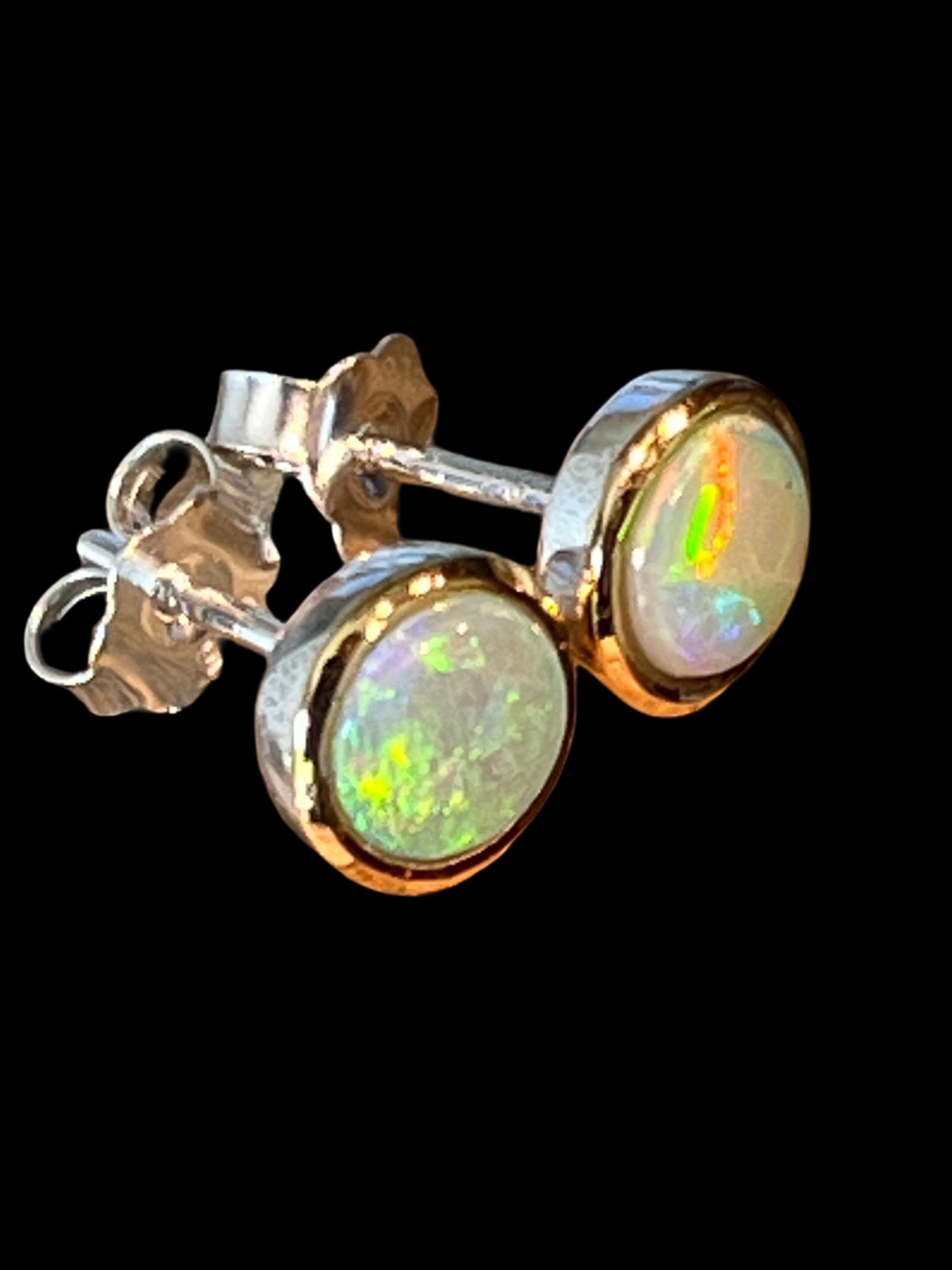 Schwarzopal Ohrstecker in 18Kt Goldvermeil Fassung